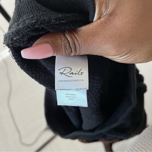 Rails Women Joggers Pants XS Black Kingston Side Stripe Velvet Pull On - Picture 5 of 12